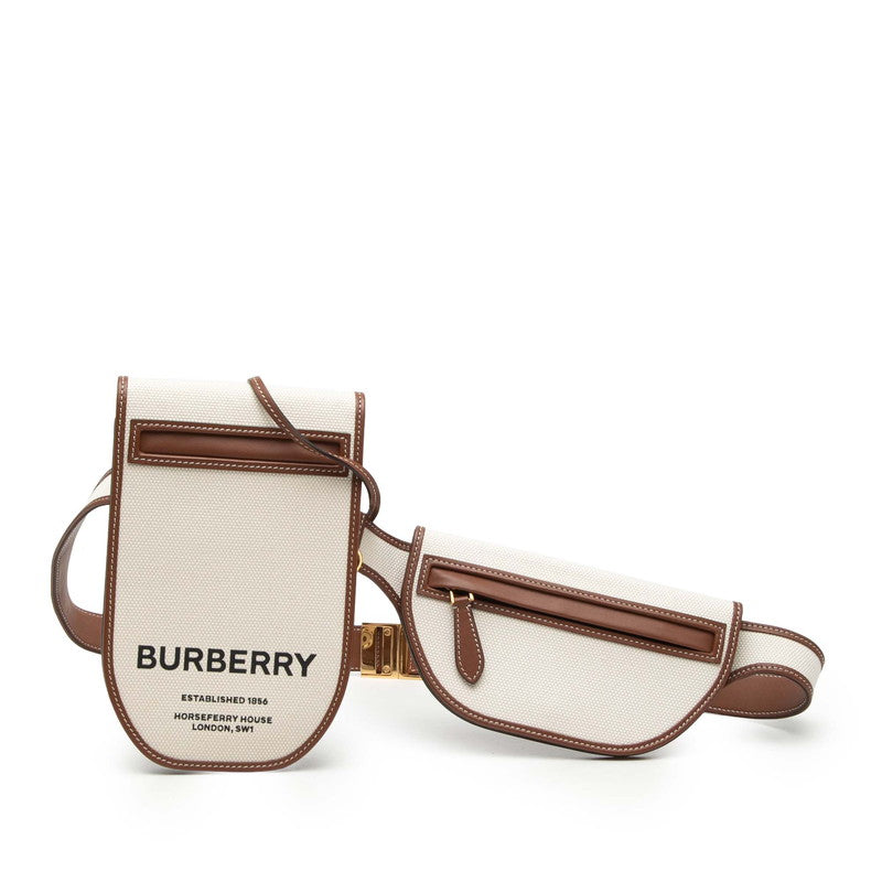 Burberry Horseferry Canvas Leather 2way Belt Bag