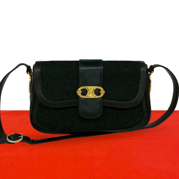 Celine Triomphe Canvas Leather Shoulder Bag