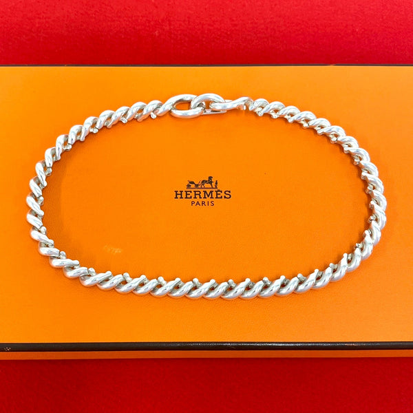 Hermes Torsade Silver Necklace