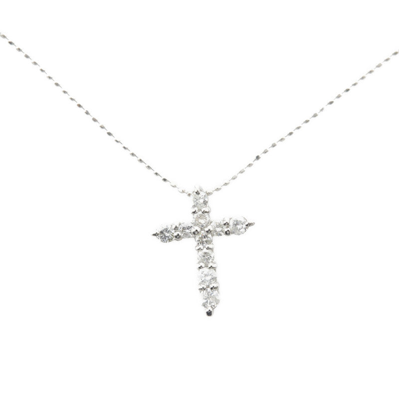 Platinum Diamond Cross Pendant Necklace