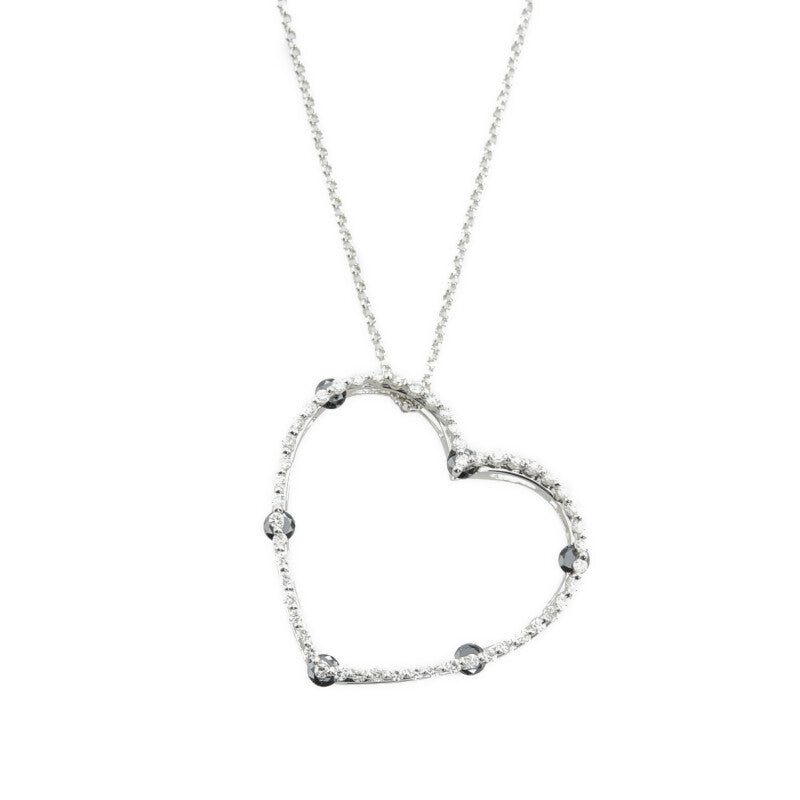 18K Heart & Diamonds Pendant Necklace