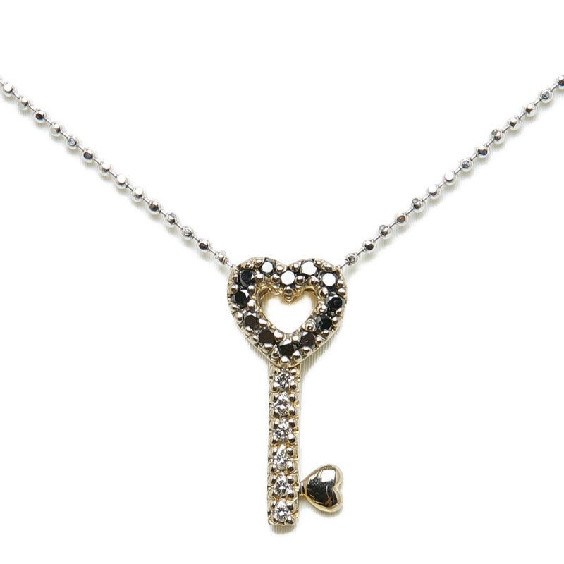 18k Gold Diamond Key Pendant Necklace