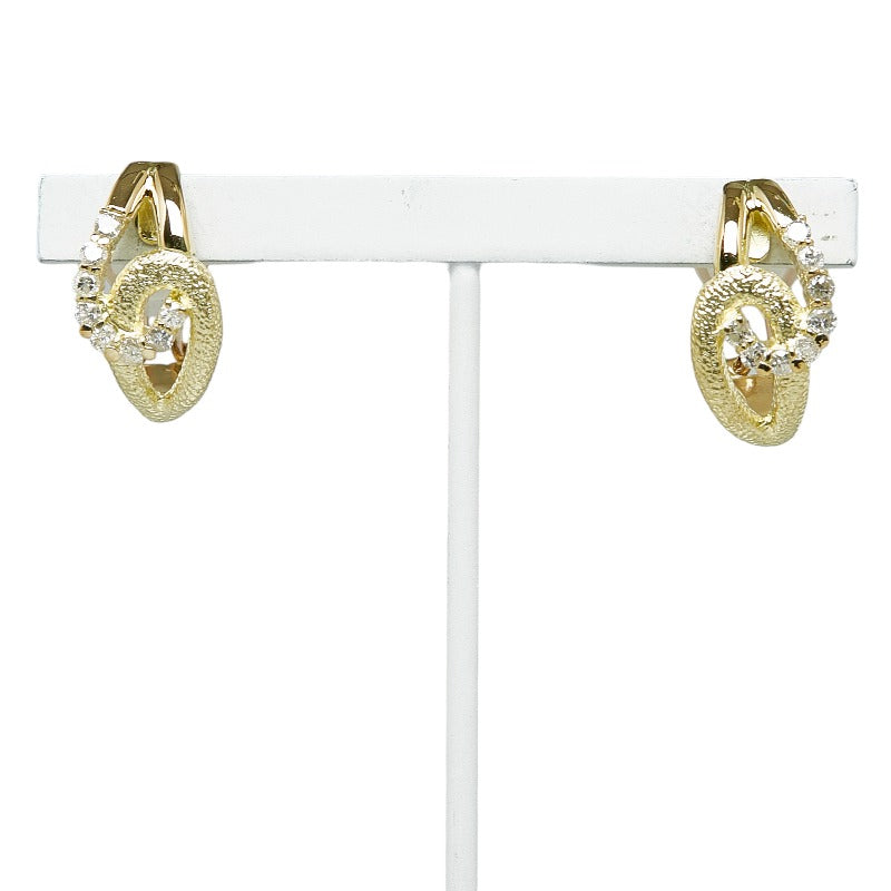 Women's Yellow Gold K18YG Earrings with 0.40ct Diamond [Pre-Owned]