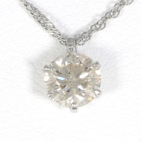 Platinum PT1000 Necklace with 0.820ct Brown Diamond, Total Weight Approx 2.2g, Approx 43cm, for Women