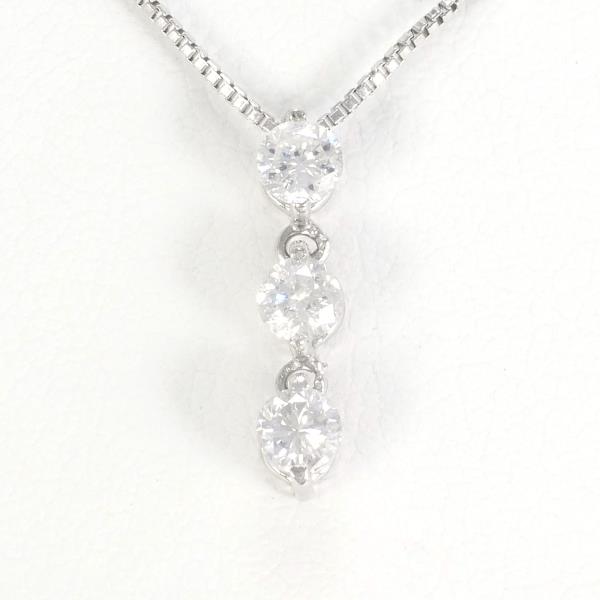 K18 White Gold Necklace with 0.30ct Diamond, Total Weight Approx 2.1g, Approx 46cm, for Women