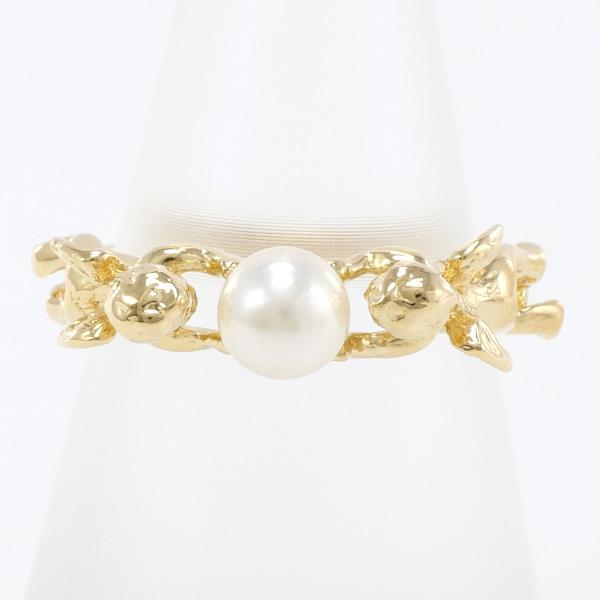 Ladies' 18K Yellow Gold Ring featuring Pearl approx. 5mm, Size 11, Approx. Weight 4.3g