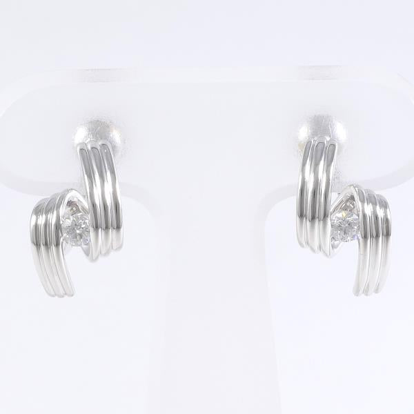 Pola PT900 K14WG Earrings with Diamond 0.20ct, Total weight approximately 6.4g, Women's Jewelry