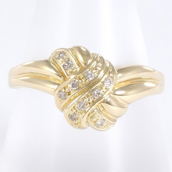 K18 Yellow Gold Ring with 0.10ct Diamond, Size 16, Total Weight Approximately 3.5g - For Ladies