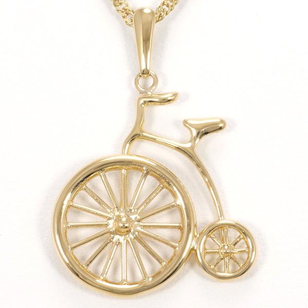 Antique Bicycle Motif Necklace, K18 Yellow Gold for Women