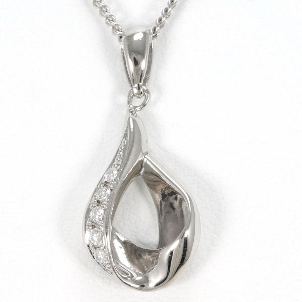 Platinum PT900 & PT850 Diamond Necklace, 0.05ct Diamond, Total Weight Approx 5.3g, Length Approx 42cm