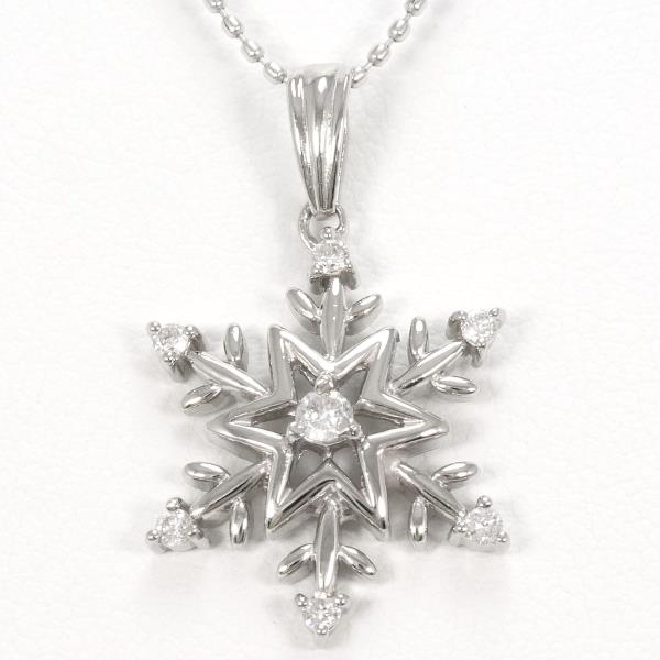 Ladies' 40cm Platinum PT900 and PT850 Necklace with 0.12ct Diamond, Total Weight about 4.1g (Pre-Owned)