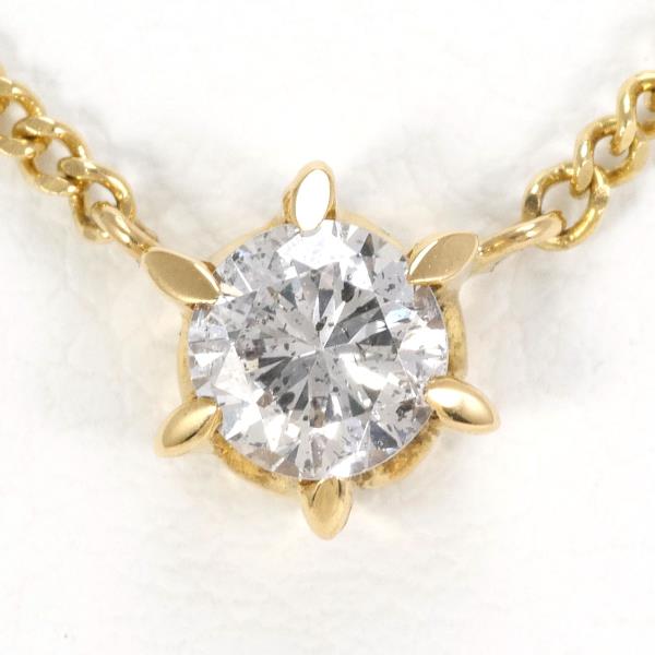 K18 YellowGold, Diamond 0.3ct Necklace, Total Weight approx 2.8g, 40cm, Women's Gold