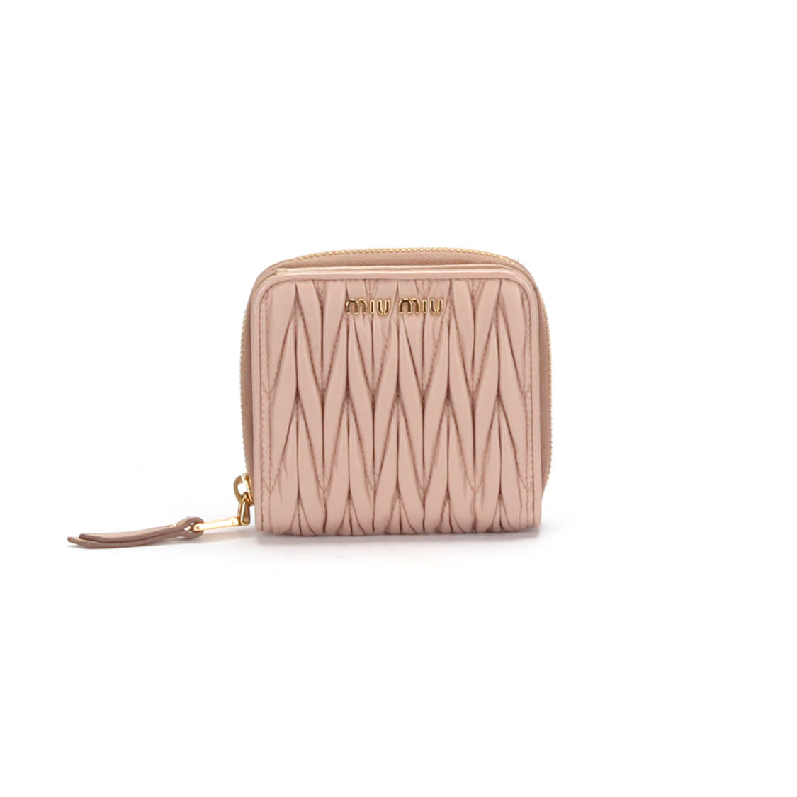 Matelasse Leather Compact Wallet