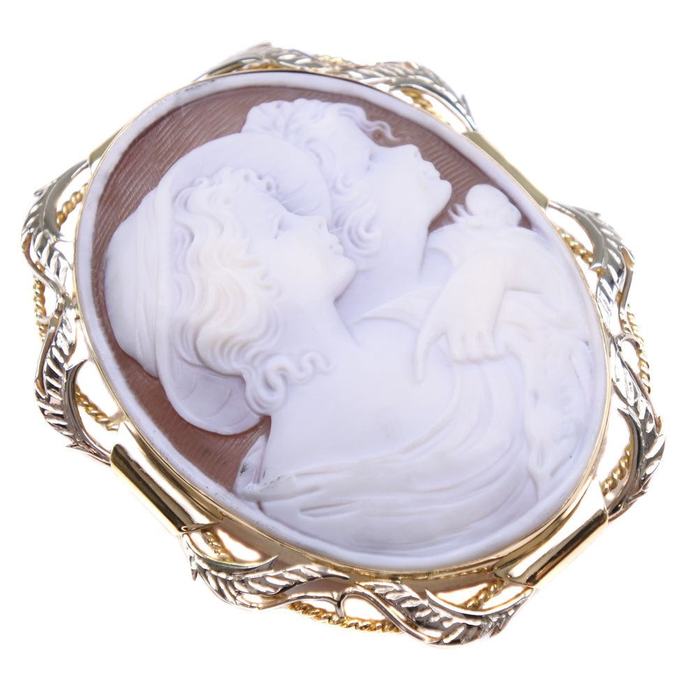 Cameo Brooch, K18 Yellow Gold and K18 White Gold, Women's (Second-hand) SA Rank