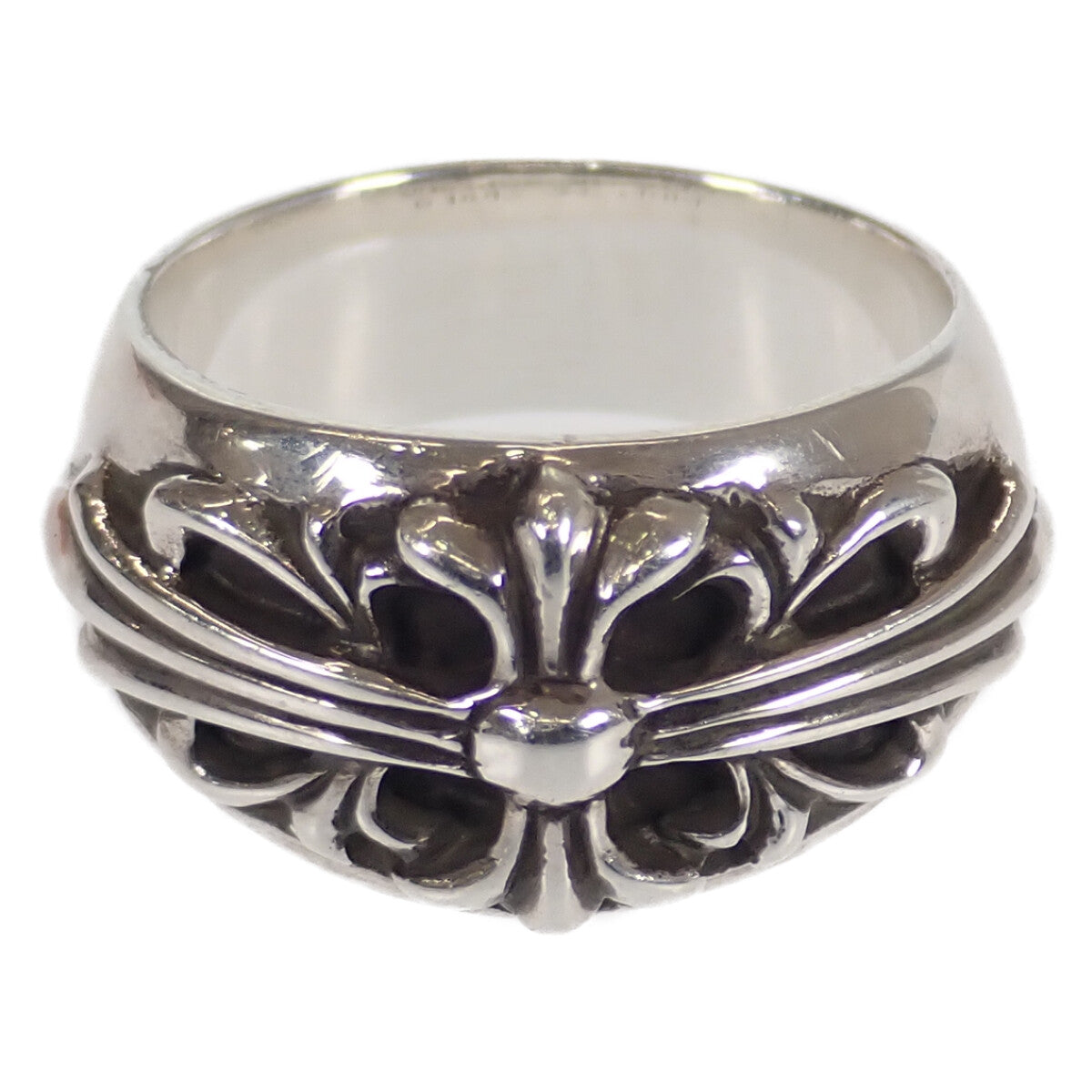 Silver Floral Cross Ring 2356-304-0500-9110