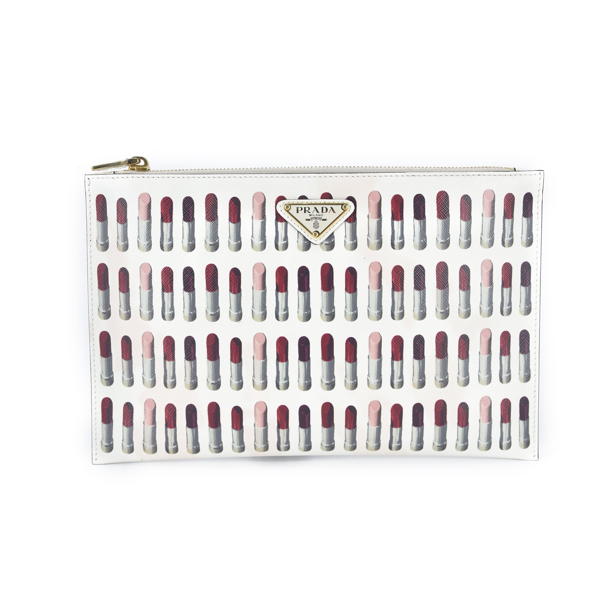 Lipstick Print Leather Clutch