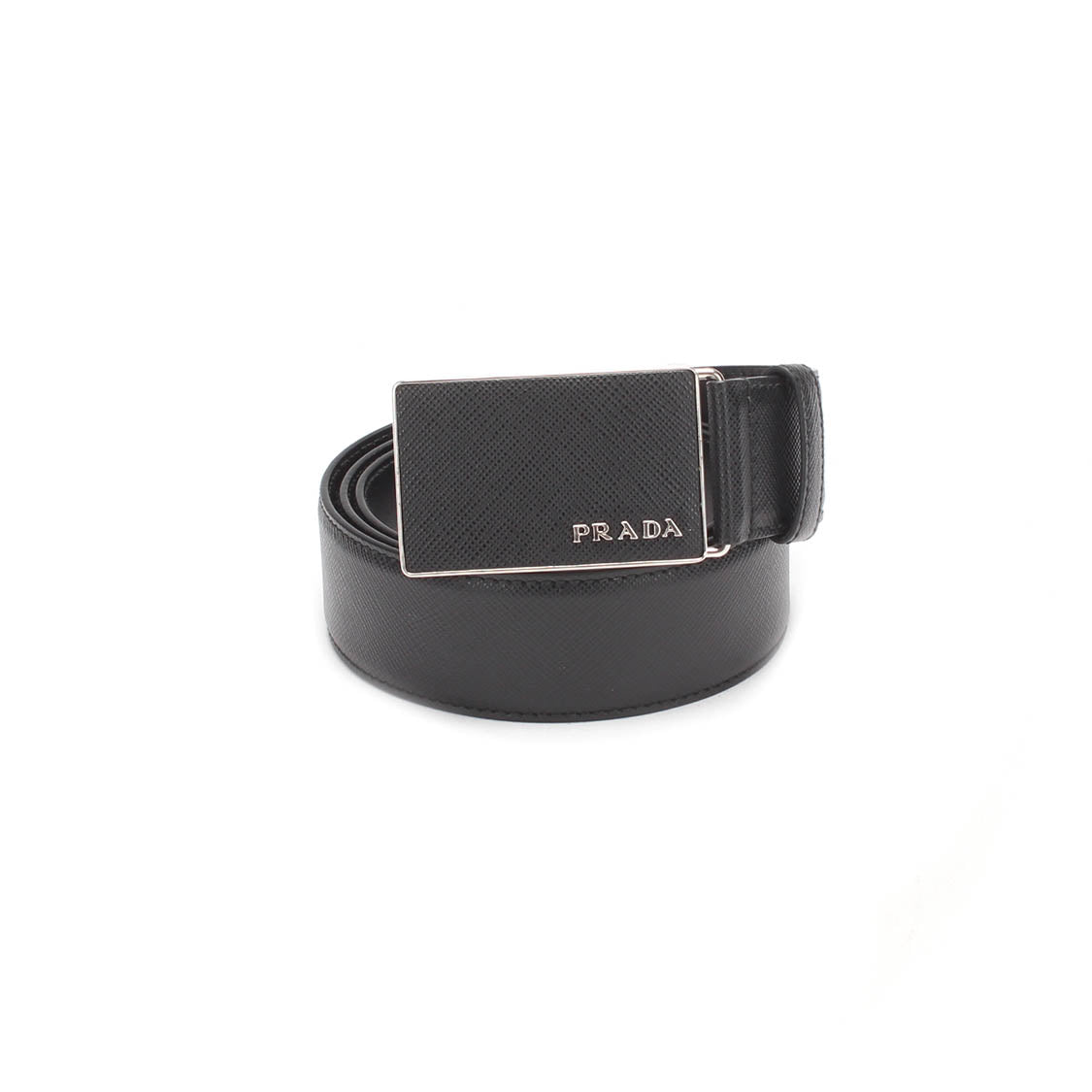 Pebbled Effect Logo Buckle Belt