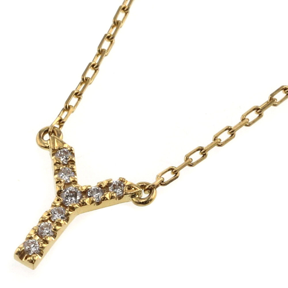 18K Diamond Initial Y Necklace