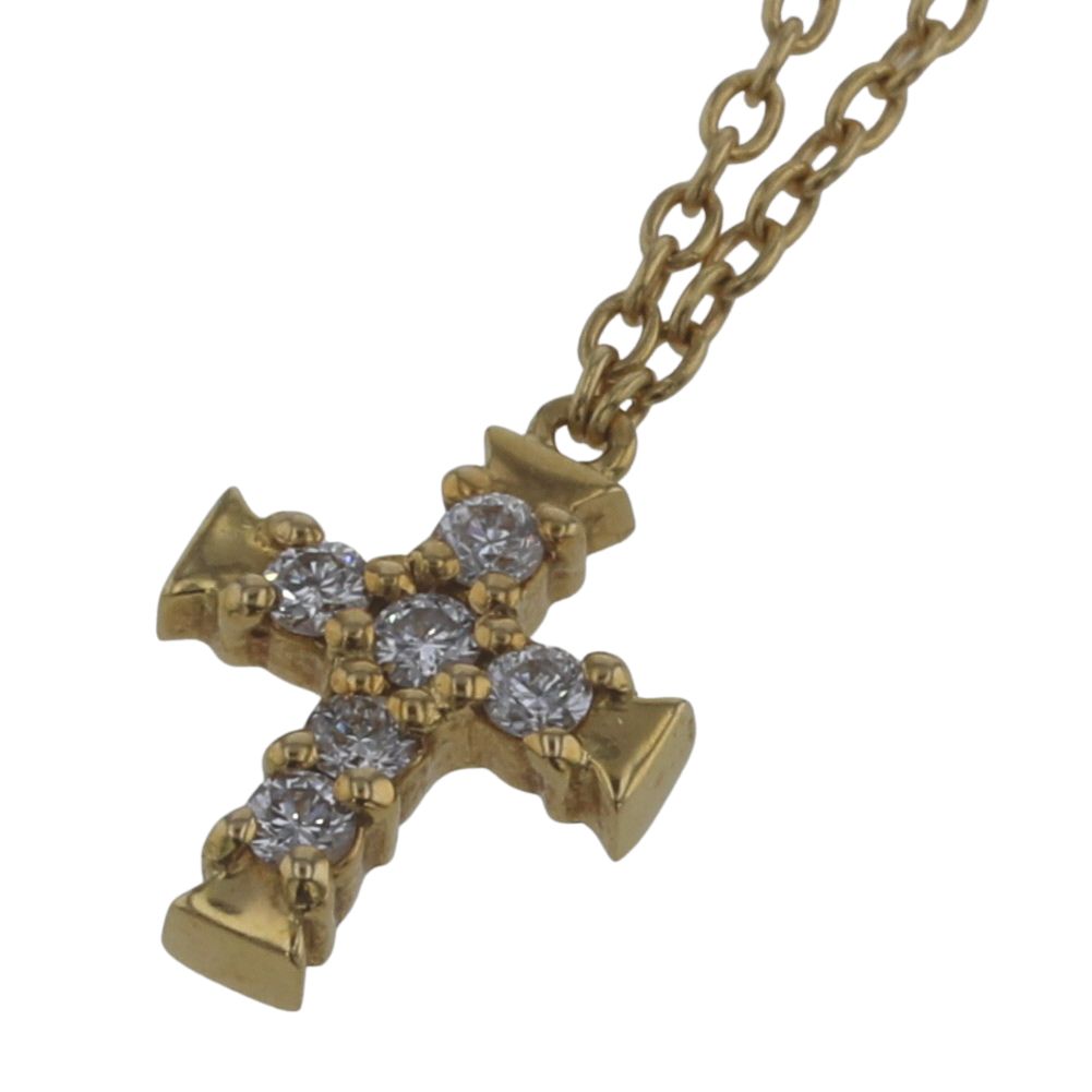 18K Diamond Cross Pendant Necklace AB1024010100