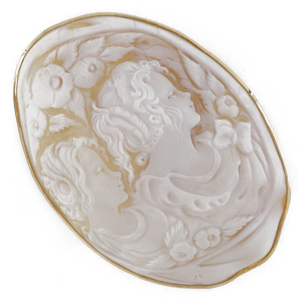 Cameo Brooch Pendant Top, K18 Yellow Gold, Ladies' Pre-Owned【A- Rank】