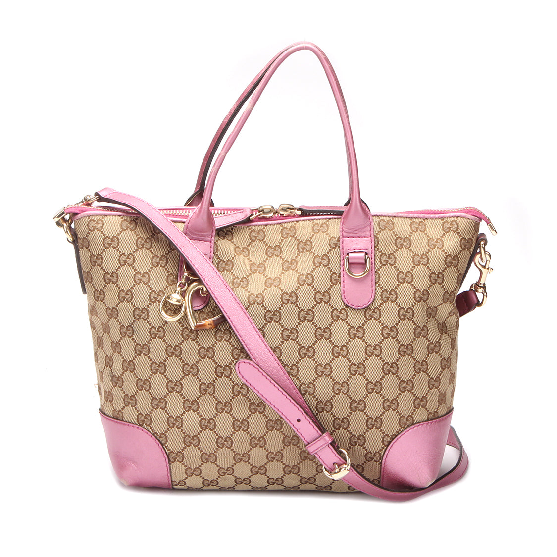 GG Canvas Heart Bit Tote