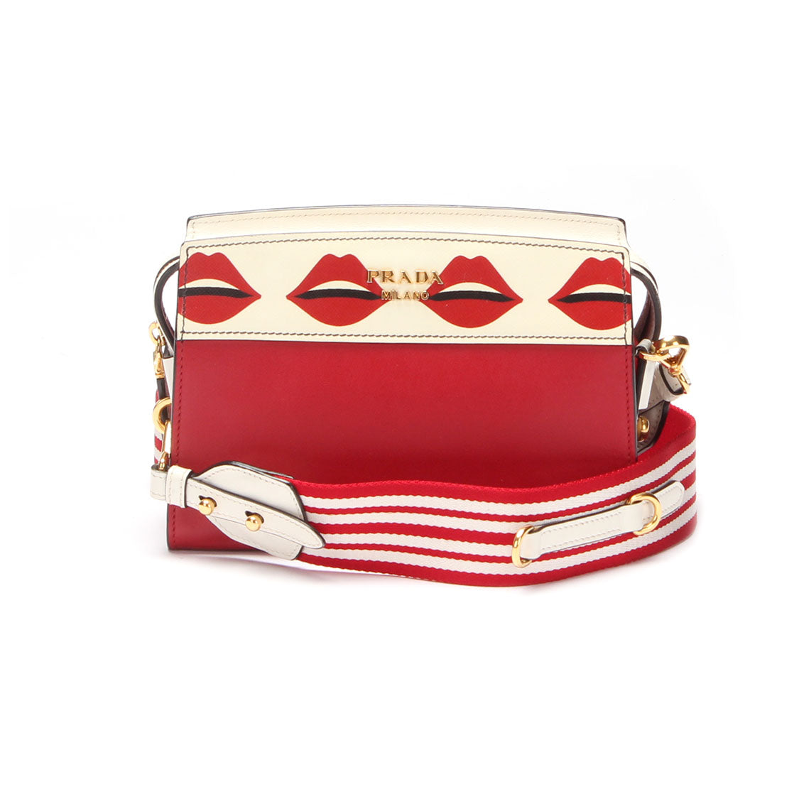 Leather Lip Print Esplanade Crossbody Bag 1BH043