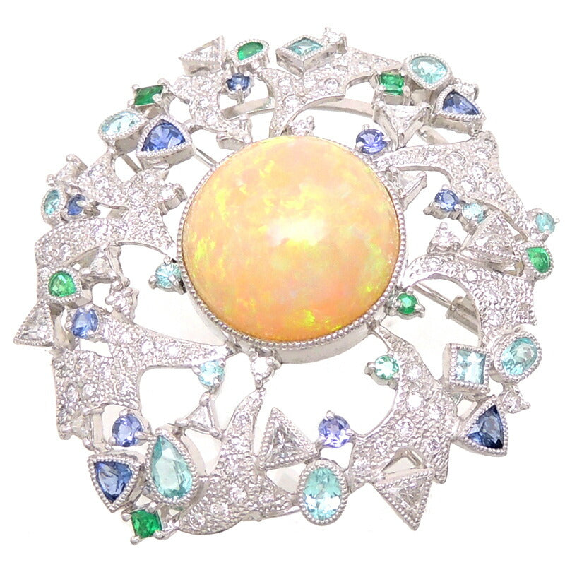 Non-Brand 19.01ct Opal Brooch in Pt900 Platinum for Women