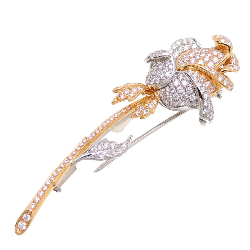 Picchiotti 2.85ct Diamond Rose Brooch in 750 Pink-Gold/750 White-Gold for Women 7161-30441