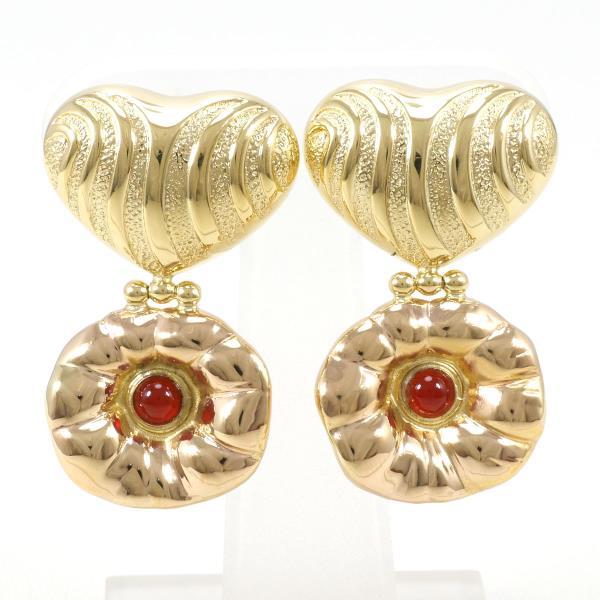 Sidra K18YGPG Carnelian Earrings, Total Weight Approx. 10.7g, Feminine in Gold - Used
