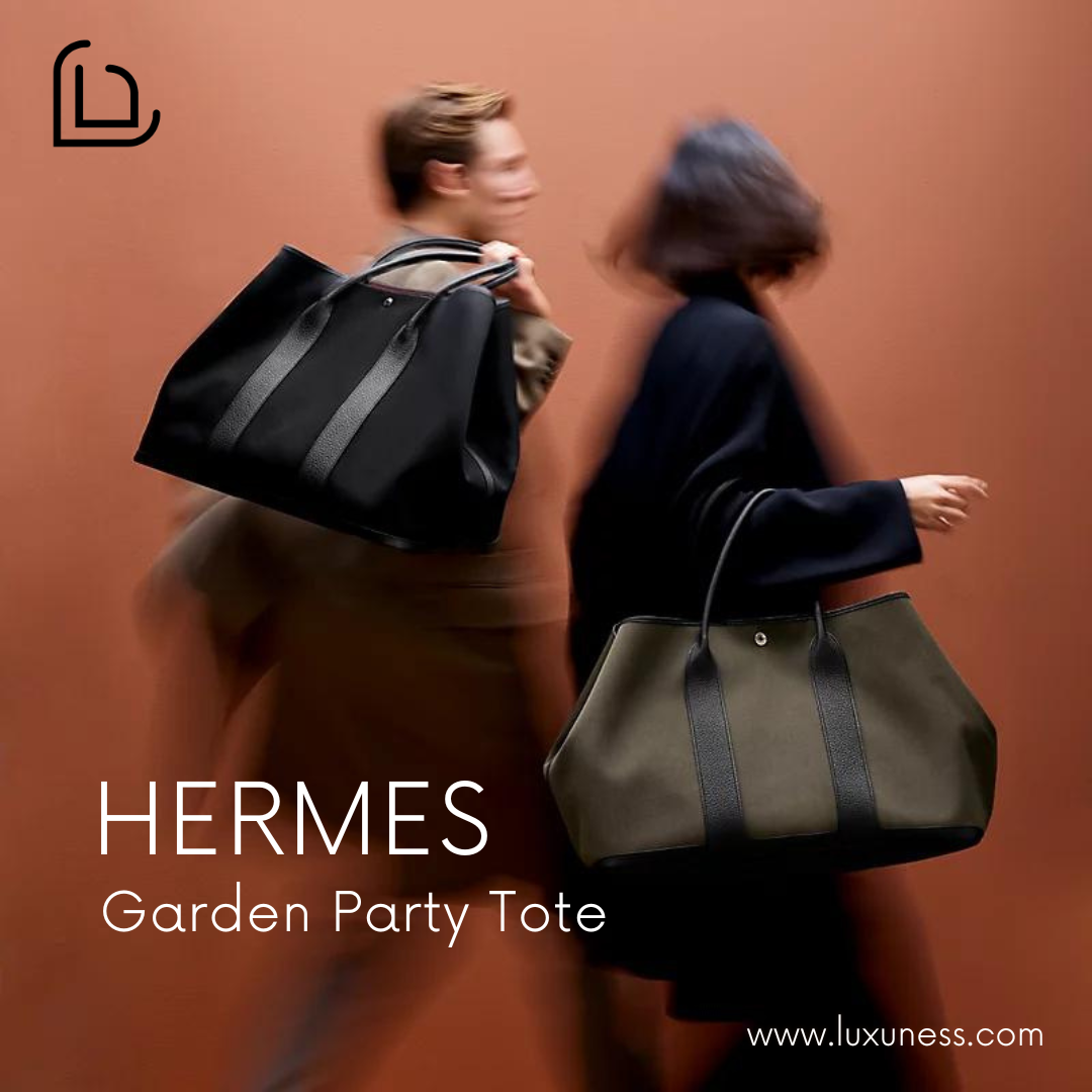 HERMES Garden Party 30 Black Leather Tote Bag-US