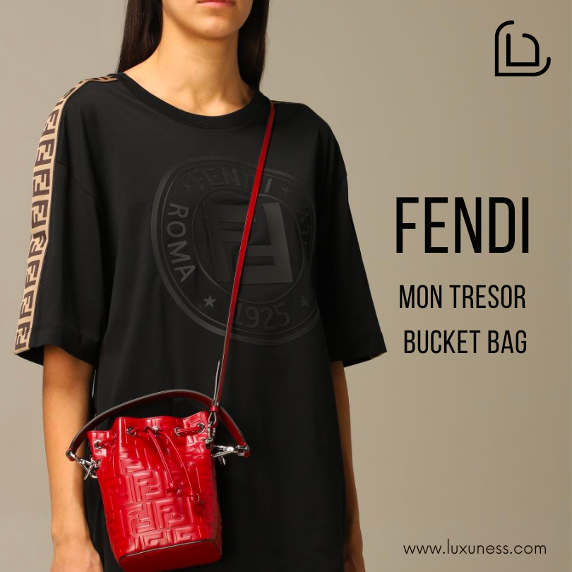 Fendi Black Leather Studded Bow Mon Tresor Bucket Bag - Handbag | Pre-owned & Certified | used Second Hand | Unisex