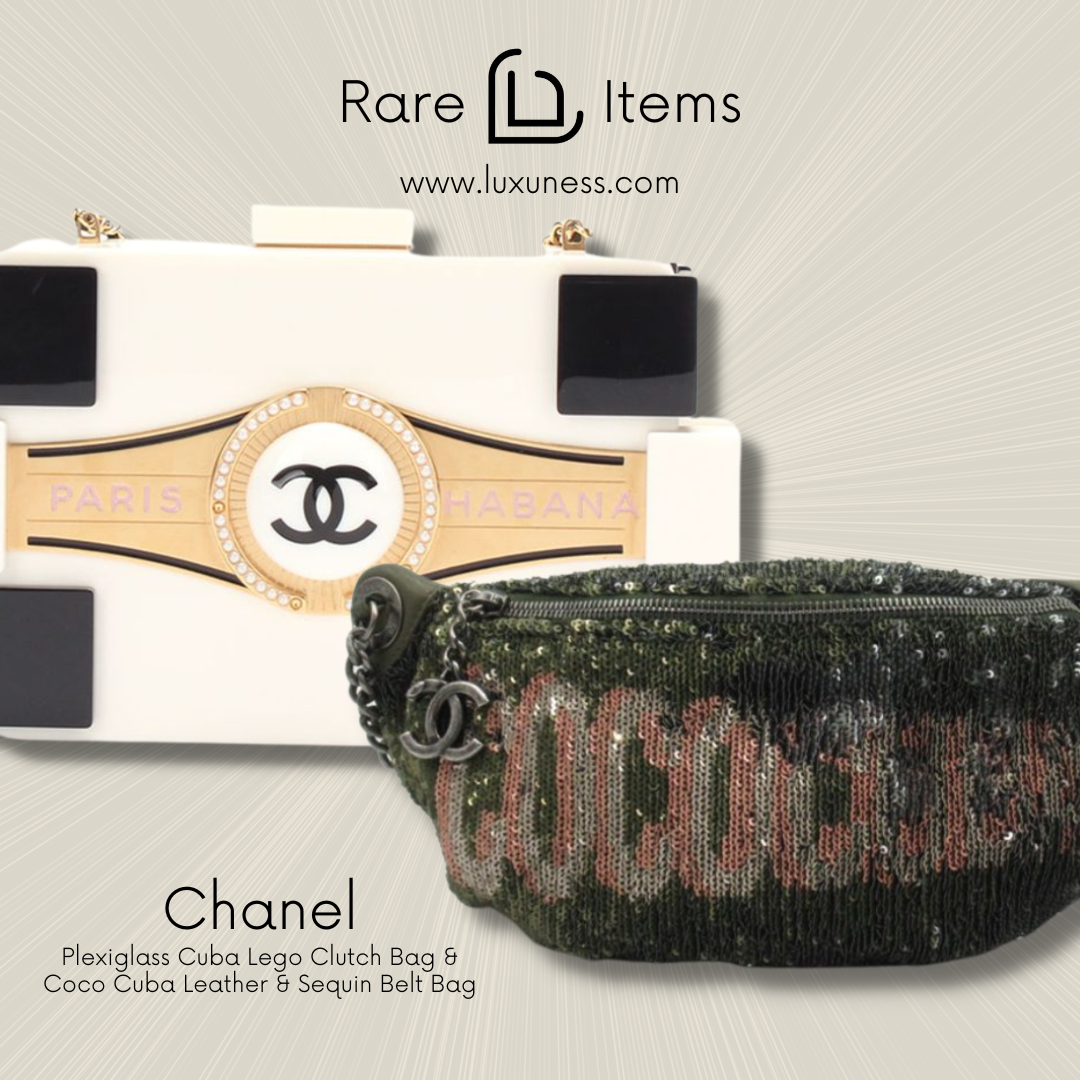 Chanel Plexiglass Cuba Lego Clutch Bag & Coco Cuba Leather & Sequin Belt Bag