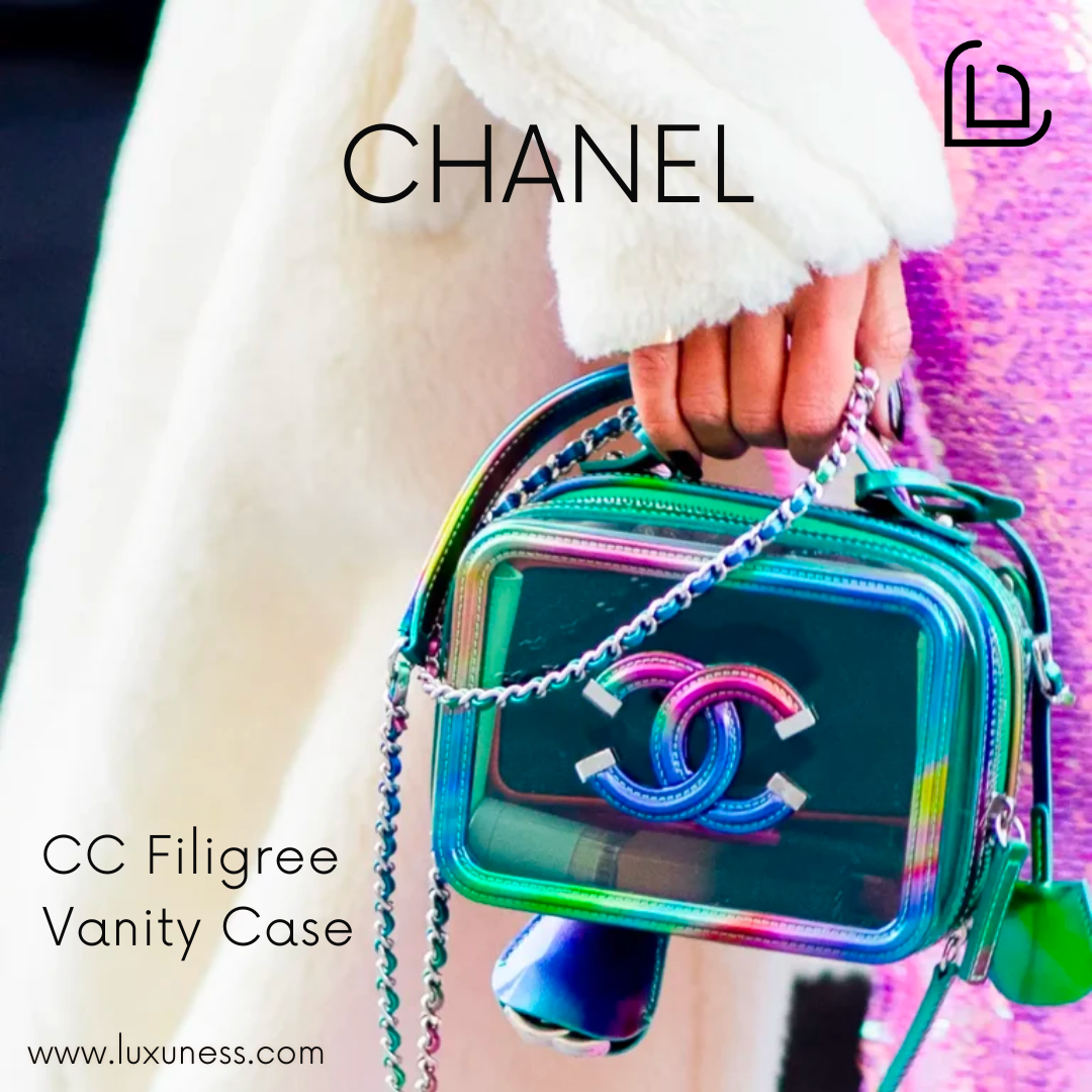 Chanel CC Filigree Vanity Case: From Cosmetics to Fashion Statement –  LuxUness