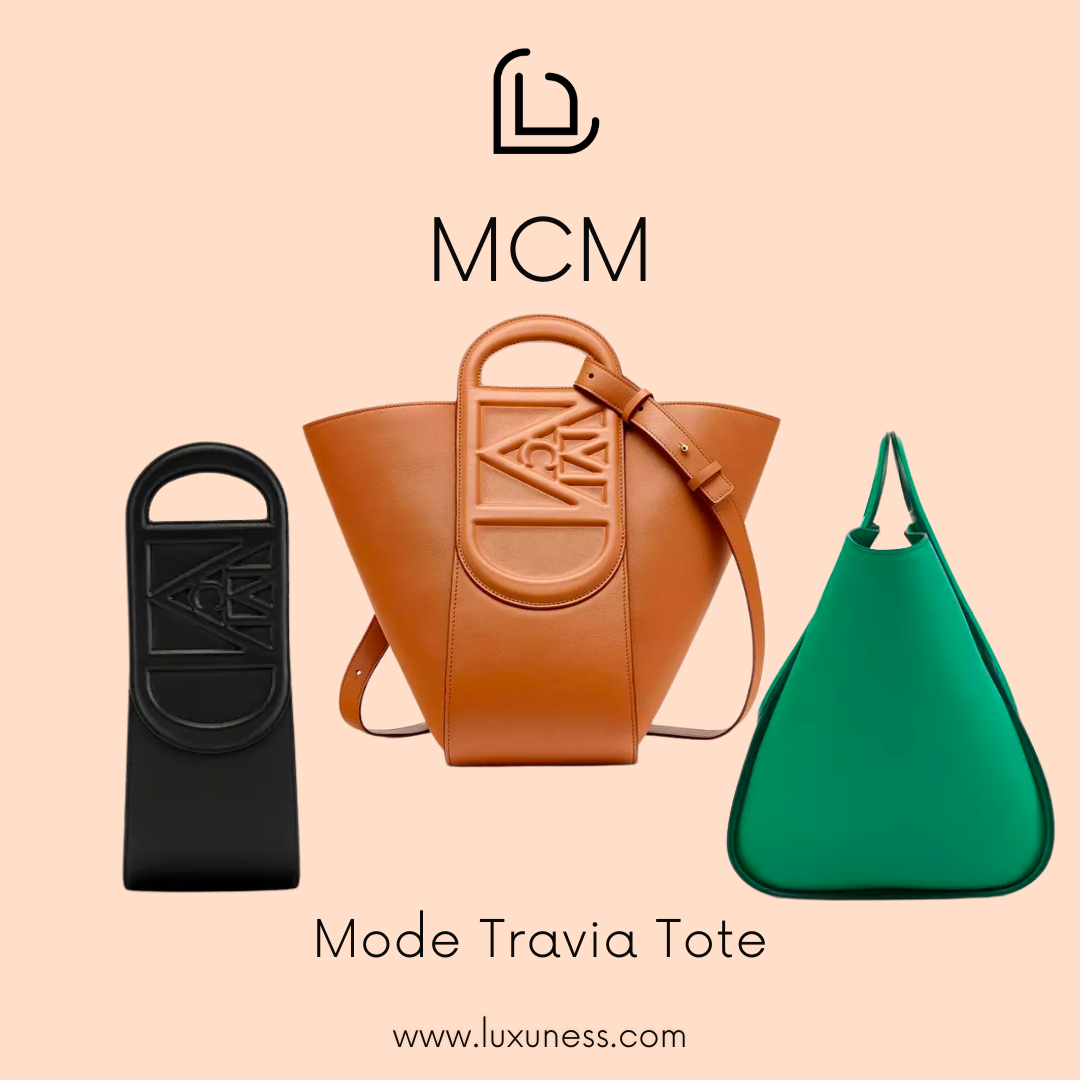 MCM Visetos Calfskin Logo Mode Travia Small Shoulder Bag