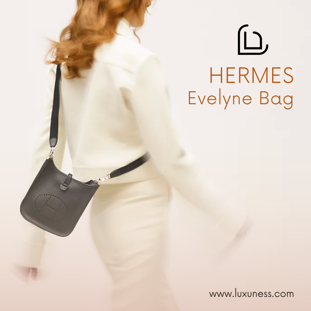 HERMES Evelyne PM shoulder bag Color white brown Ladies from japan
