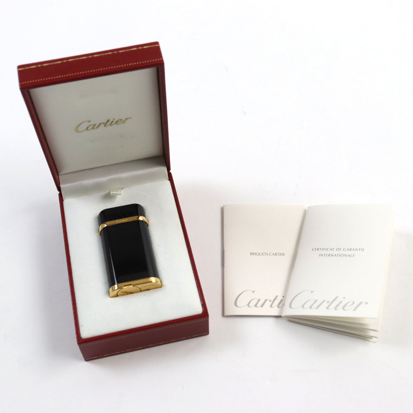 Cartier Godron Lacquer Logo Gas Lighter