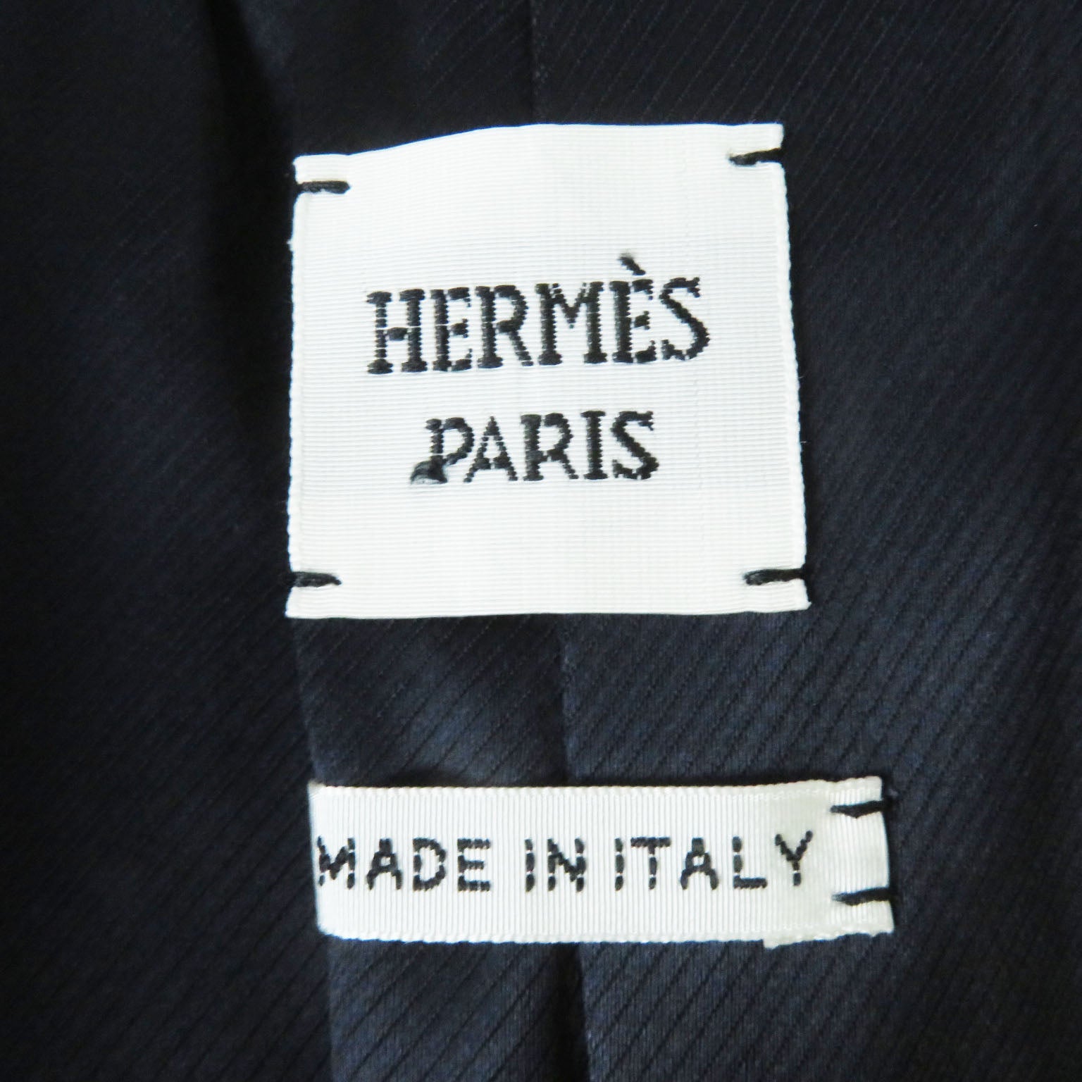 HERMES Wool Nylon Double Breasted Jacket Black