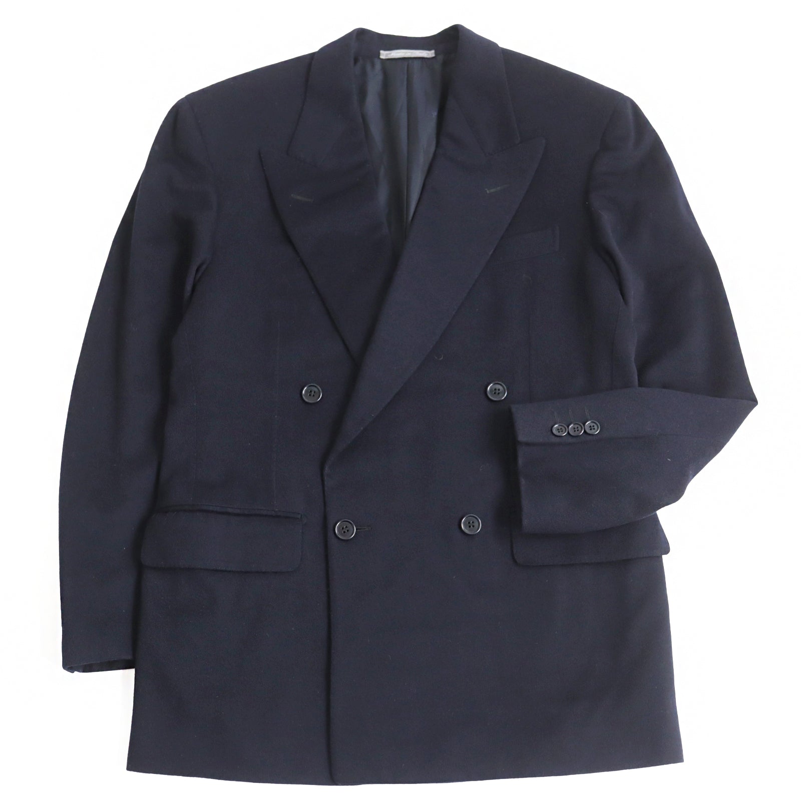 Salvatore Ferragamo Wool Cashmere Double Jacket Navy