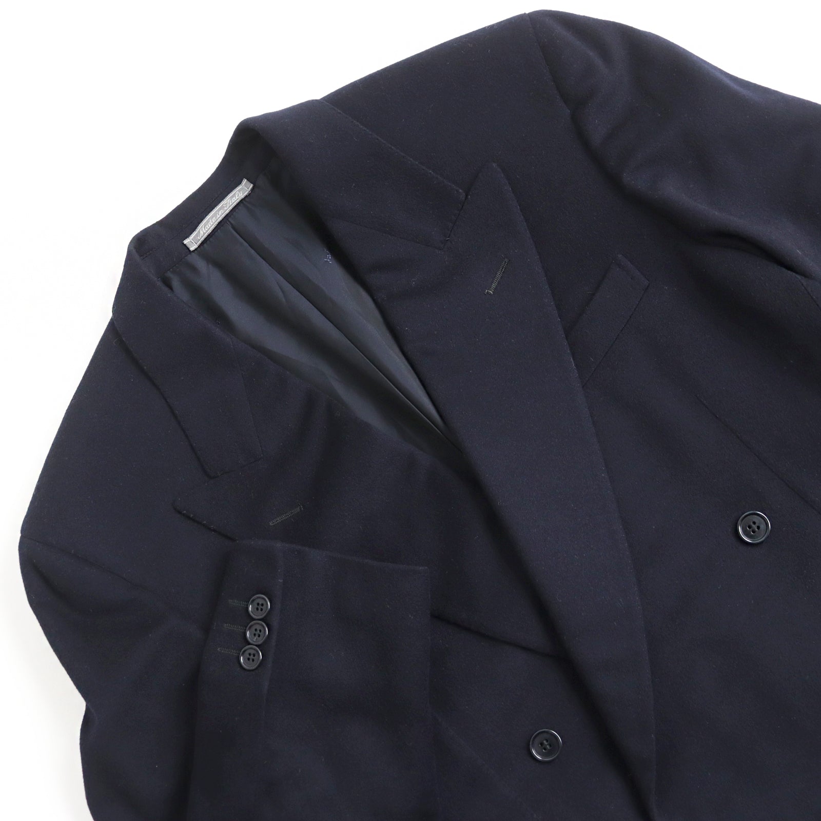 Salvatore Ferragamo Wool Cashmere Double Jacket Navy