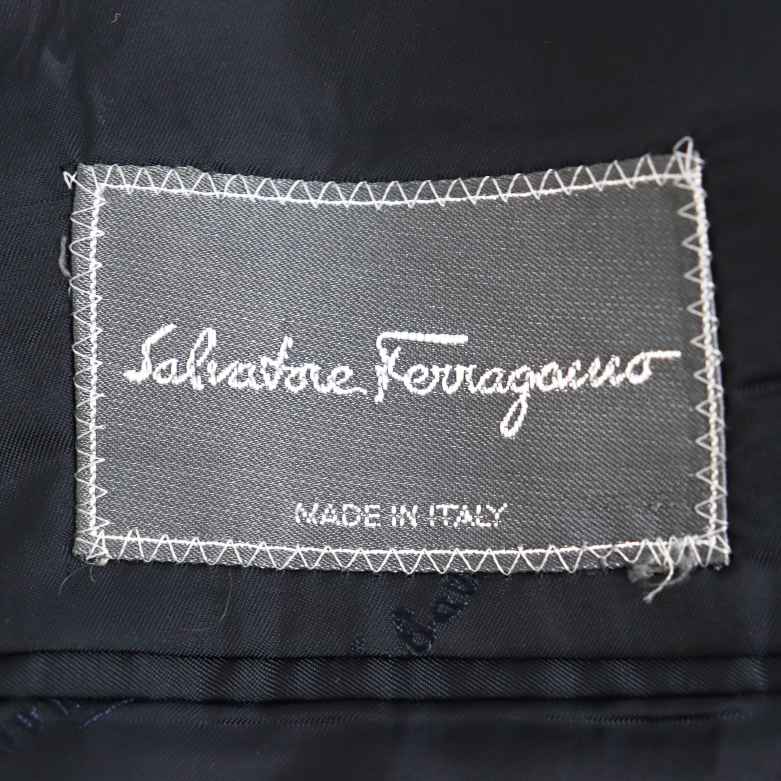 Salvatore Ferragamo Wool Cashmere Double Jacket Navy