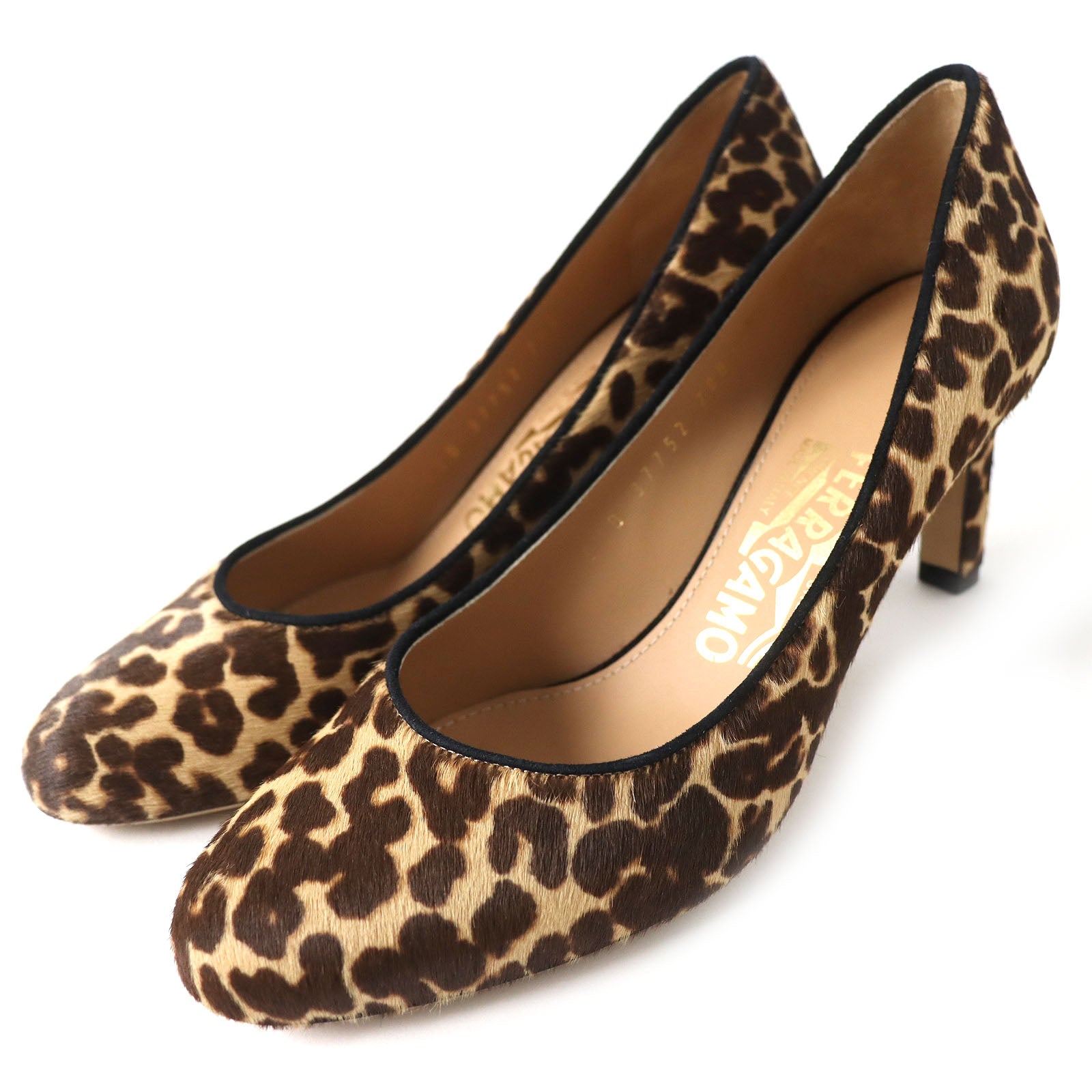 Salvatore Ferragamo Leopard Haircalf Leather Pumps