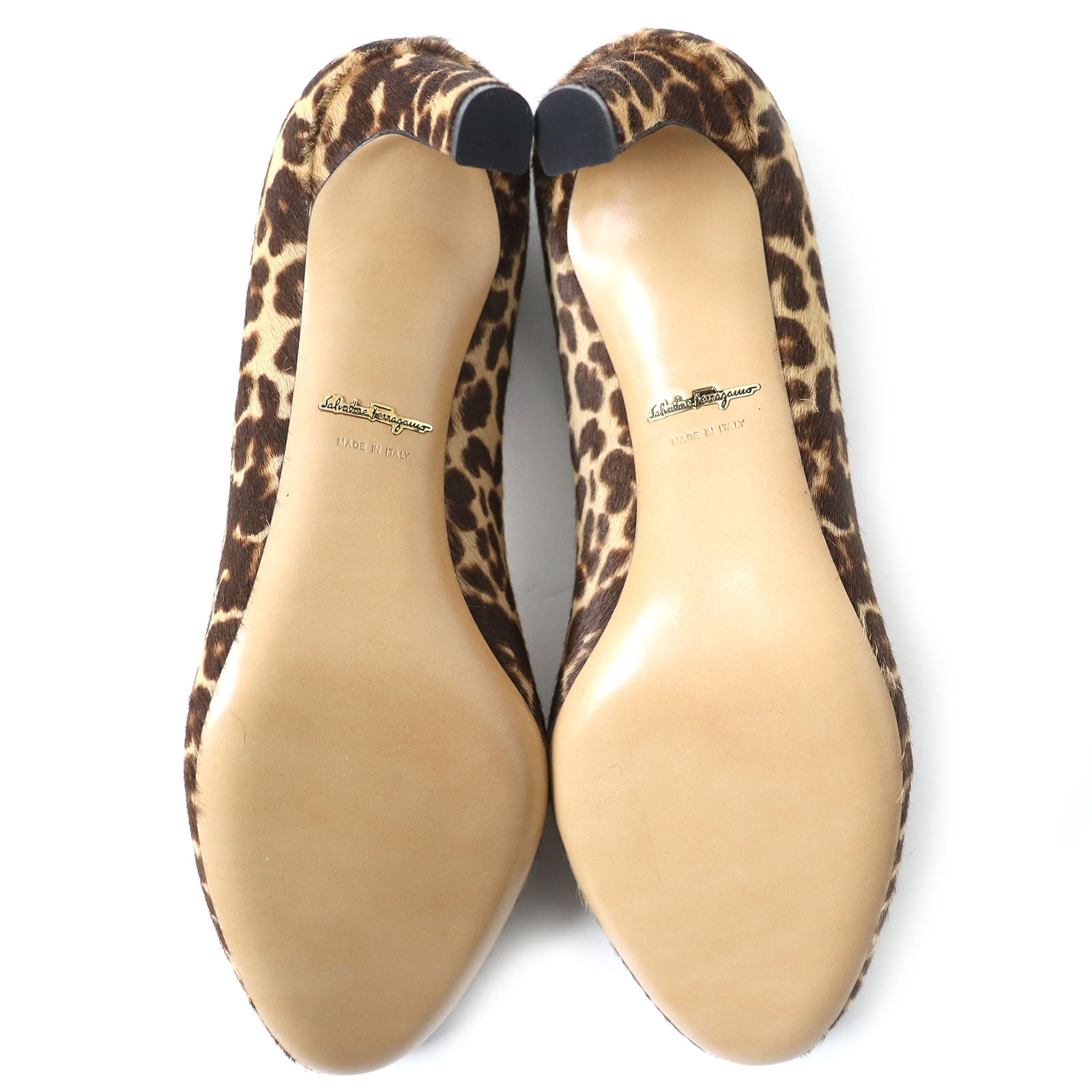 Salvatore Ferragamo Leopard Haircalf Leather Pumps