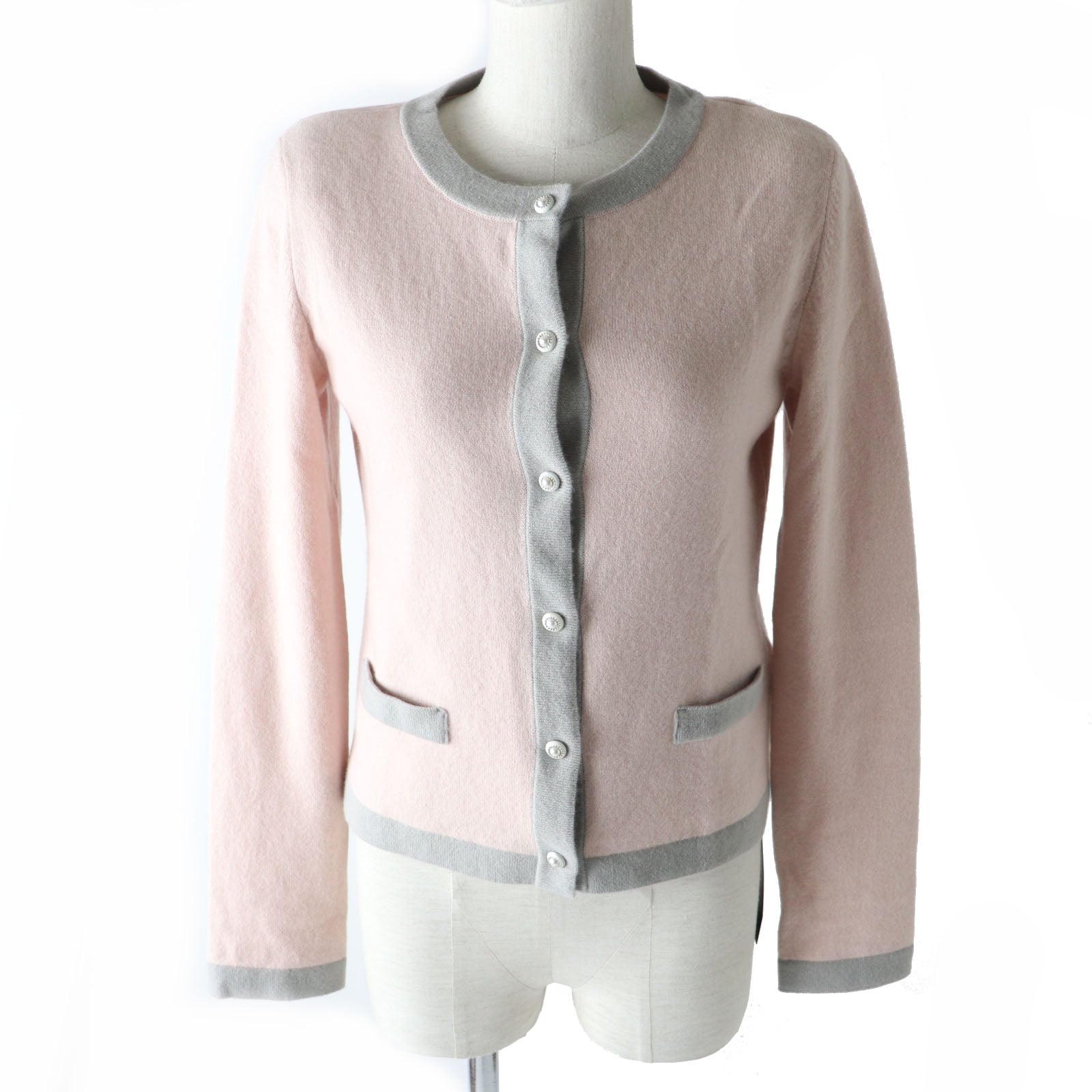 FOXEY Cashmere Twin Set Cami Cardigan Pink