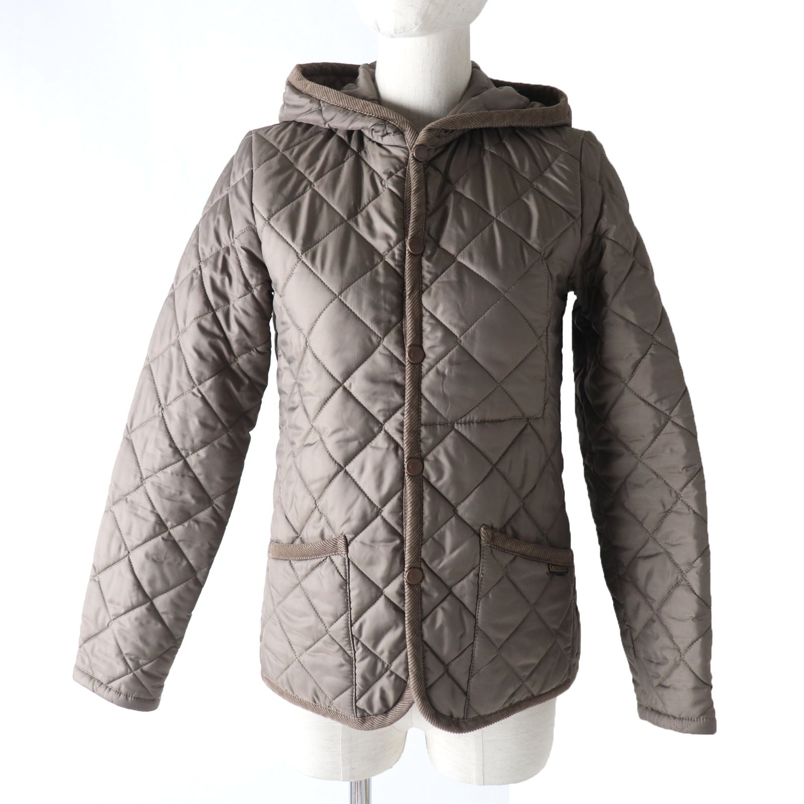 LAVENHAM Quilted Hooded Jacket Khaki Brown Women