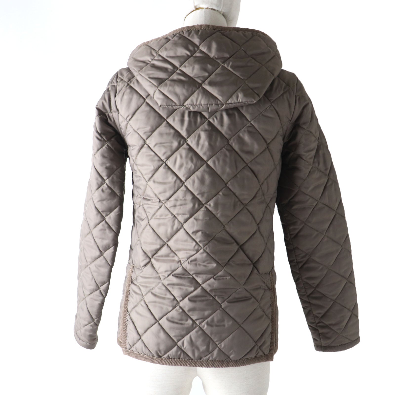 LAVENHAM Quilted Hooded Jacket Khaki Brown Women