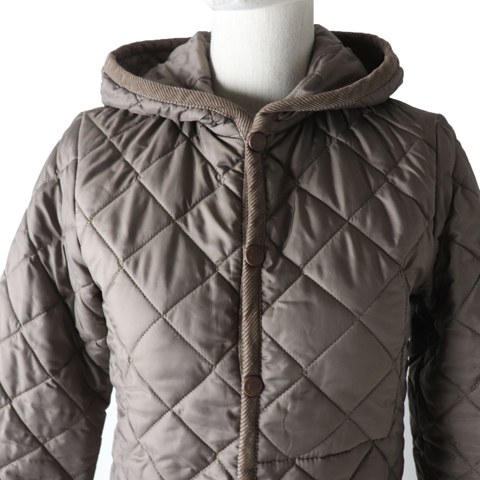 LAVENHAM Quilted Hooded Jacket Khaki Brown Women