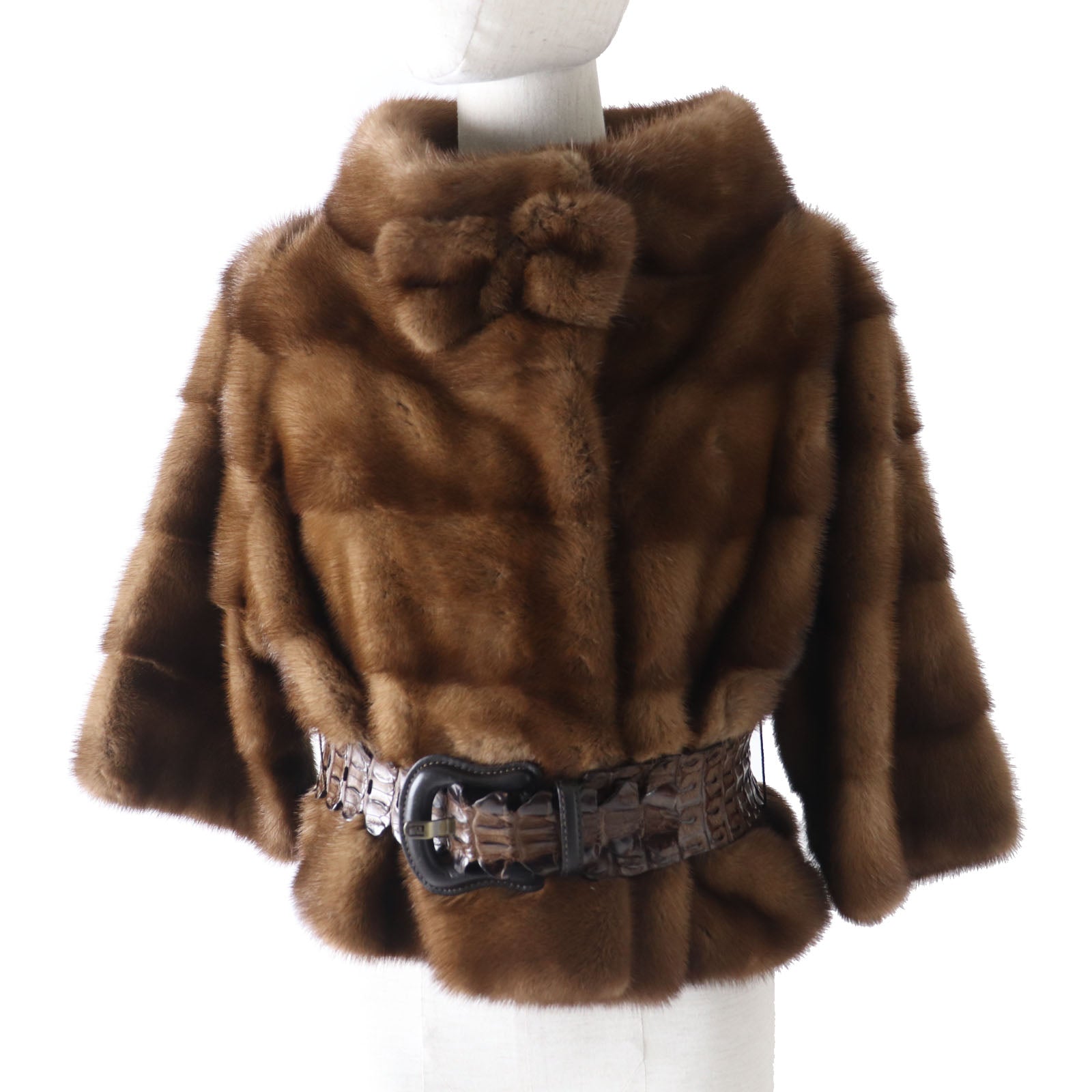 Fendi Mink Fur Coat Brown 38 FNE774