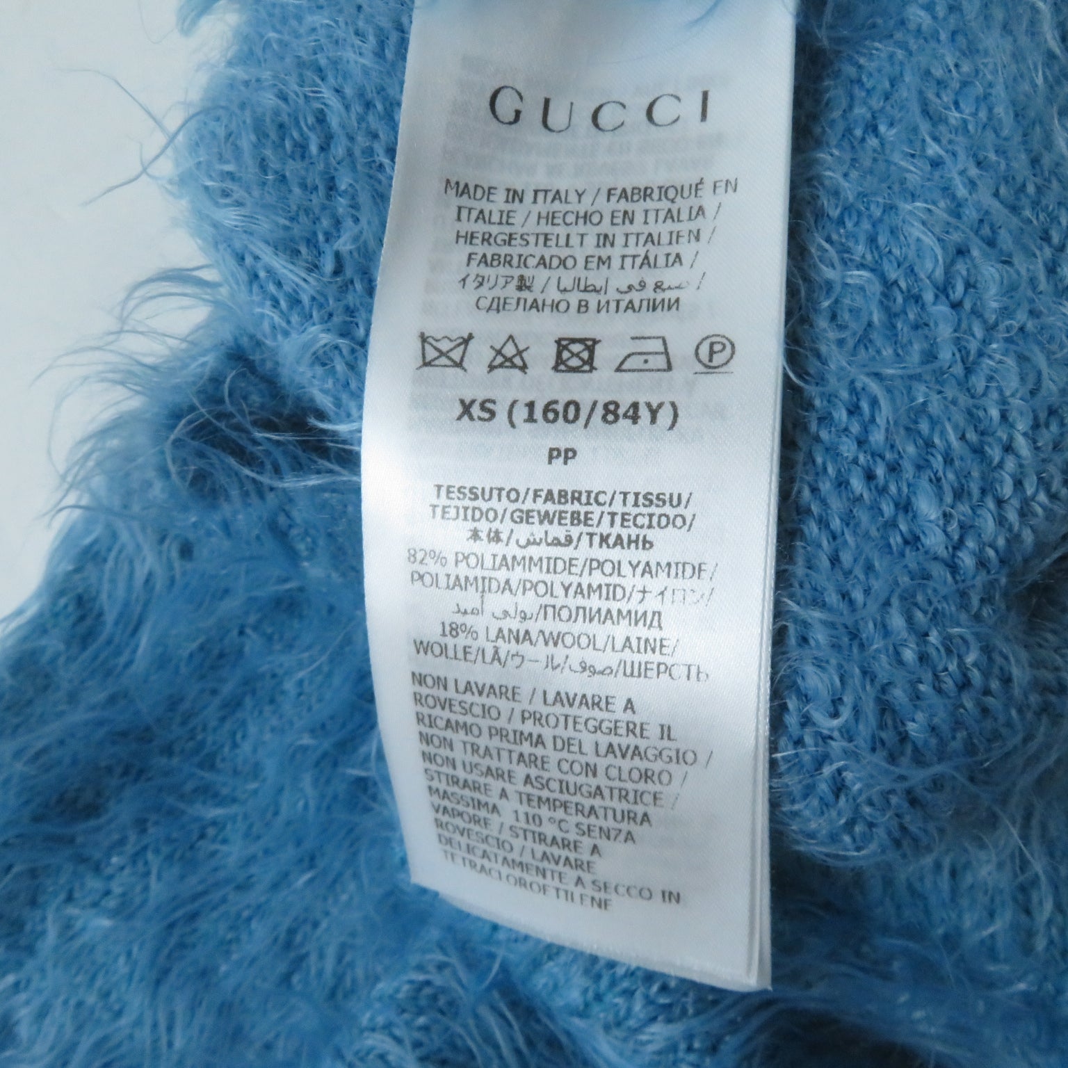 Gucci GG Embroidery Knit Blue XS Women