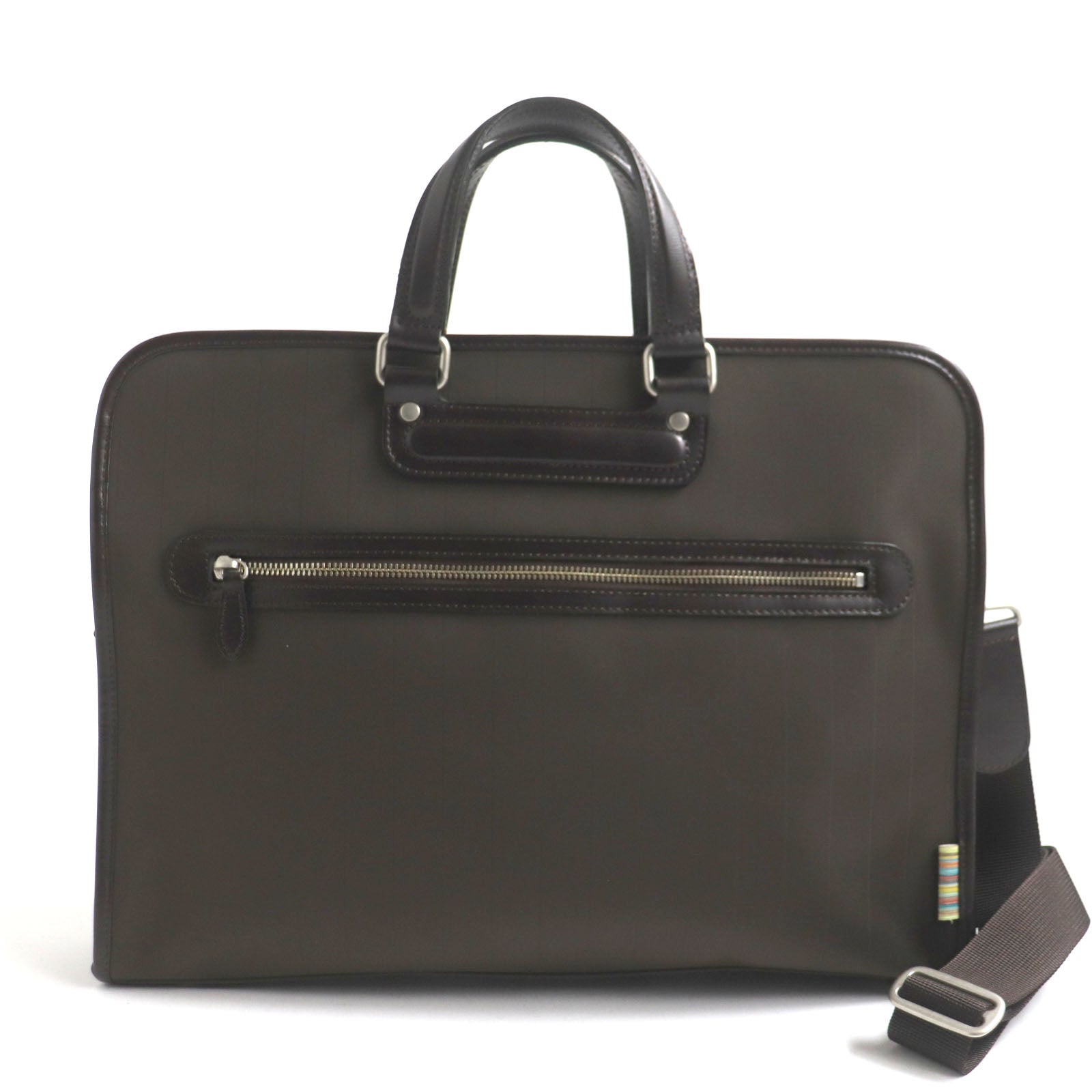 Paul Smith PSG550 Stripe 2WAY Leather Nylon Briefcase