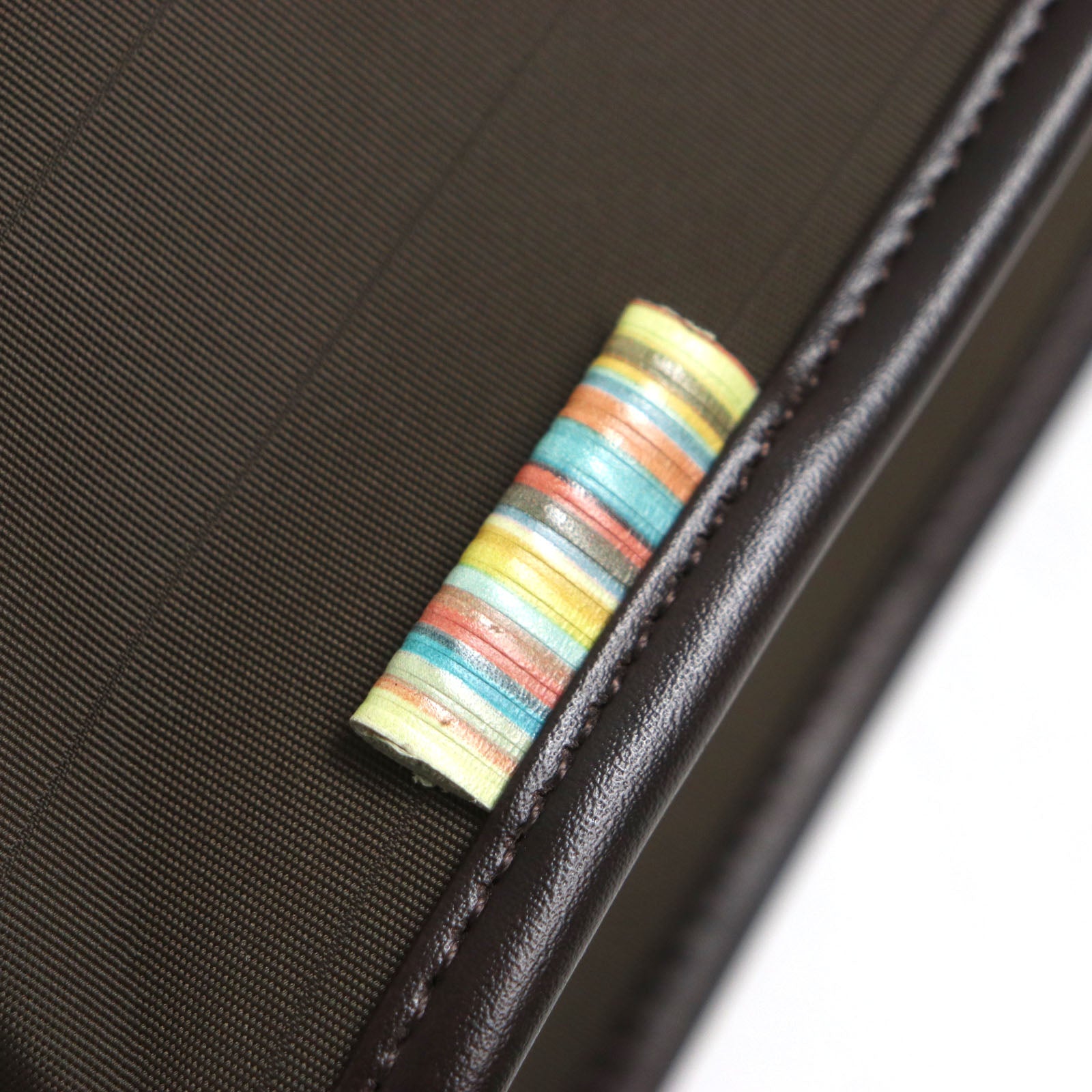 Paul Smith PSG550 Stripe 2WAY Leather Nylon Briefcase